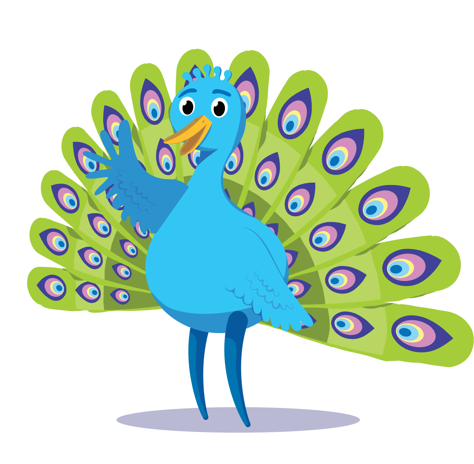 Illustration of Jacques standing, looking at the viewer, and waving.